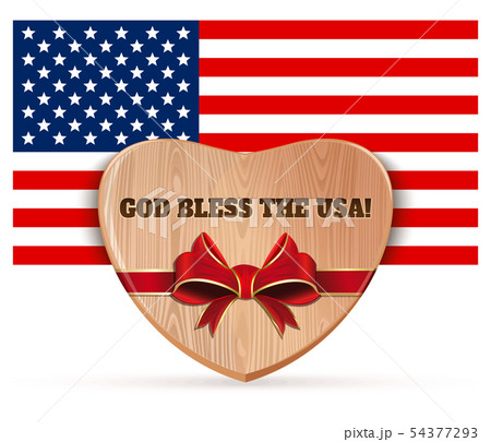 Wooden heart against the background of the US flag Wooden heart against the background of the US flag 54377293