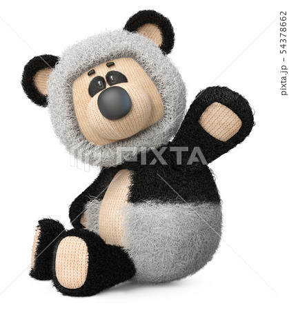 3d illustration funny bear panda 54378662