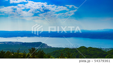 [鹿児島県] 霧島錦江湾国立公園「桜島」　湯之平展望所からの鹿児島市街と錦江湾を望む 54379361