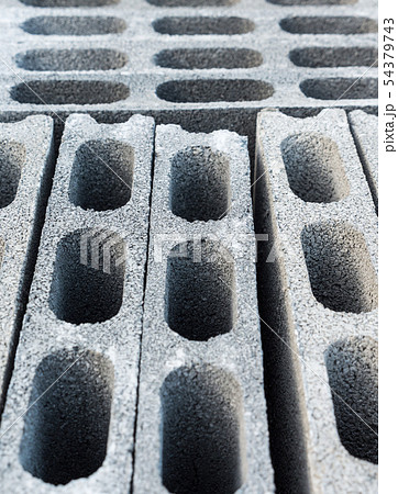 Selective focus of the cement block stack. Selective focus of the cement block stack. 54379743