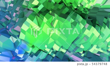 3d surface as 3d low poly abstract geometric background with modern gradient colors, blue green 17 54379748
