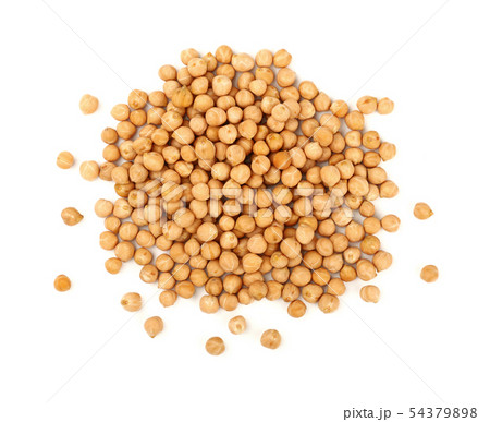 Close up heap of chickpea beans isolated on white Close up heap of chickpea beans isolated on white 54379898