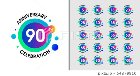 Set of modern anniversary logotype. Set of modern anniversary logotype. 54379910