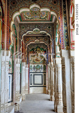Haveli in Nawalgarh, Rajasthan in North India. 54380506