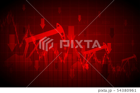 Oil pumps and down arrows in stock market Oil pumps and down arrows in stock market 54380961