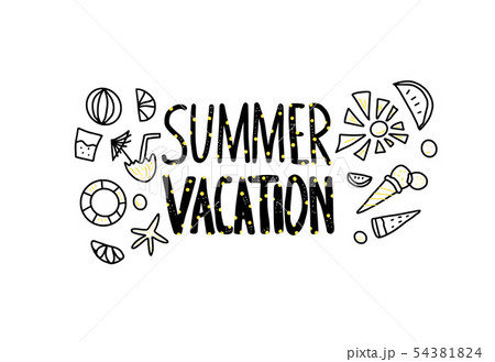 Summer vacation quote. Vector color stylized text. 54381824
