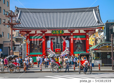 日本の東京都市景観　浅草寺（雷門） 54381939