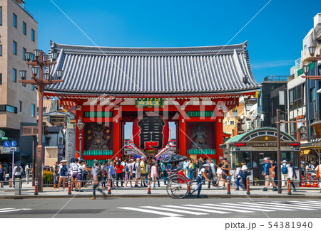 日本の東京都市景観　浅草寺（雷門） 54381940