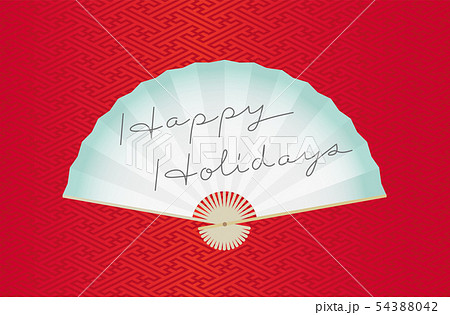 日本伝統的な扇のクリスマスカードベクターのイラスト素材