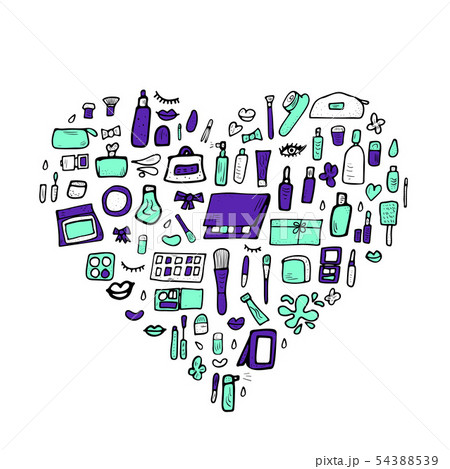 Set of cosmetic items. Collection of beauty tools. Set of cosmetic items. Collection of beauty tools. 54388539