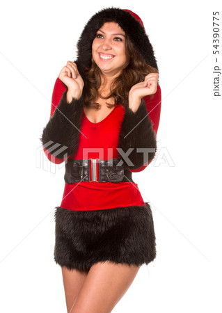Beautiful young woman dressed with Christmas costume 54390775