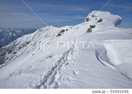 雪山　谷川岳山頂オキの耳から茂倉岳方面を見る 54391436