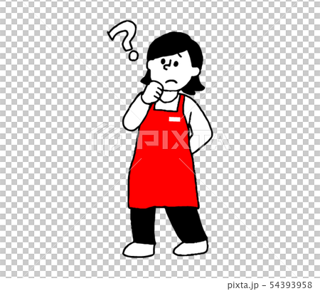 A female clerk who feels a question (simple) A female clerk who feels a question (simple) 54393958