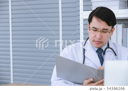 Male doctor sit on wheelchair. 54396206