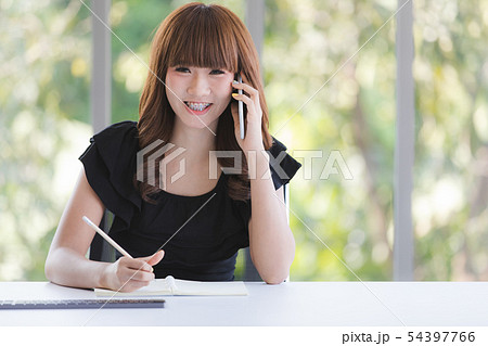 Young lady in black dress 54397766