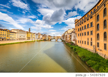 The Ponte Vecchio, famous medieval stone bridge. 54397920