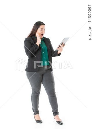 Plump lady in smart casual 54399097
