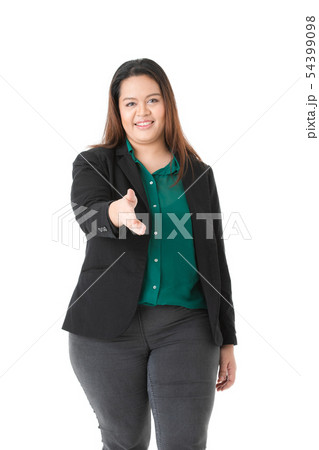 Plump lady in smart casual 54399098