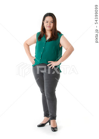 Plump lady in smart casual 54399099