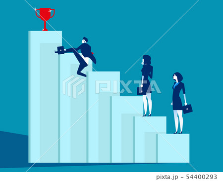 Business team overcome obstacles and achieve 54400293