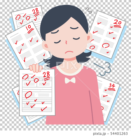 Illustration of a girl who lost grades Illustration of a girl who lost grades 54401263
