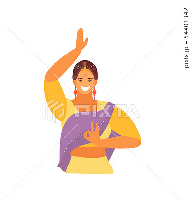 Dancing Indian girl vector Dancing Indian girl vector 54401342