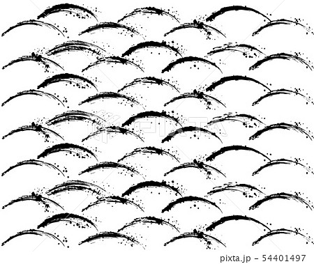 青海波 書道 手書き 毛筆イラストのイラスト素材