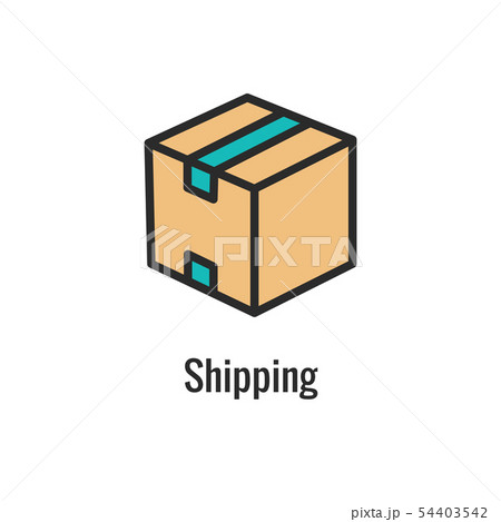 Shipping and Receiving Icon Set with Boxes, 54403542