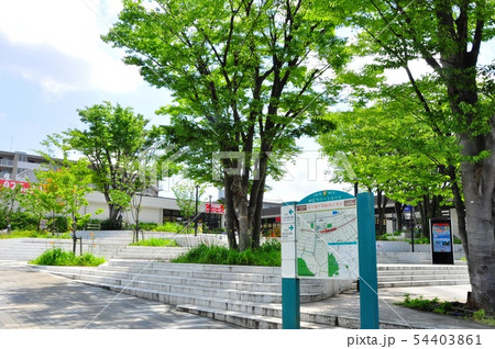 横浜市　相鉄いずみ野線南万騎が原駅前広場と新緑 54403861