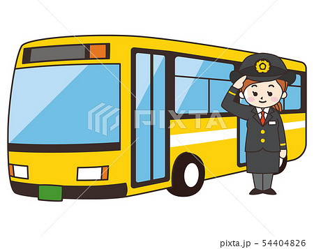 Driver woman and route bus - Stock Illustration [54404826] - PIXTA