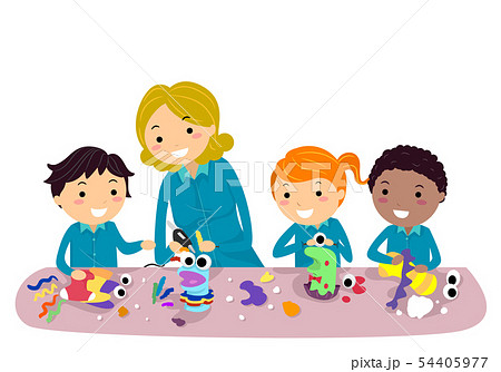 Stickman Kids Puppet Making Workshop Illustration 54405977