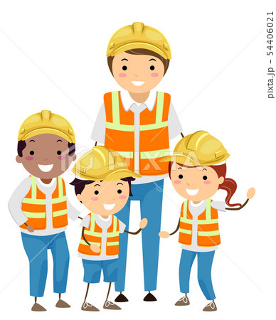 Stickman Kids Construction Workers Illustration 54406021