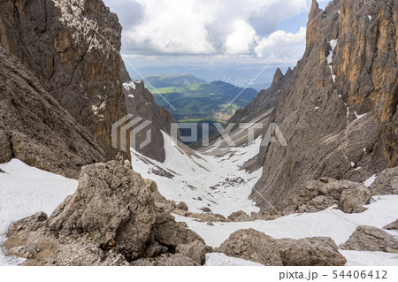 Wonderful view from Sassolungo . Dolomites. Italy. 54406412
