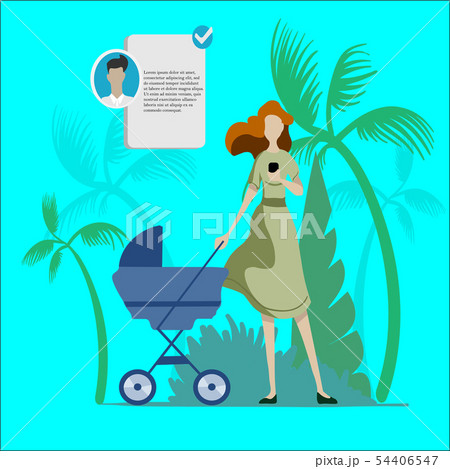 Concept Flat illustration. Young woman walking 54406547