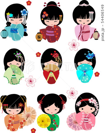 Vector set of flat simple characters on white Vector set of flat simple characters on white 54406549