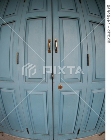 deformed blue painted vintage retro style doors 54406690