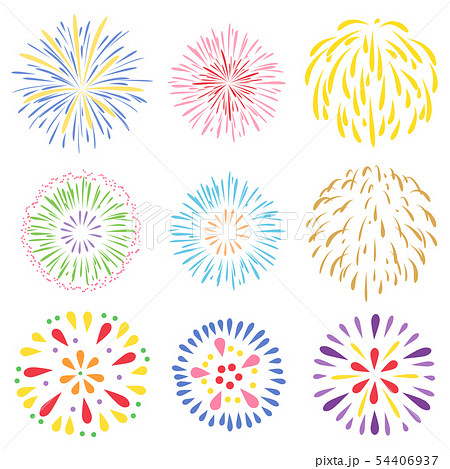 Fireworks Set Material Flat Stock Illustration