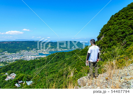写真素材：香川、高松、五剣山、山、山頂、風景、男性 54407794
