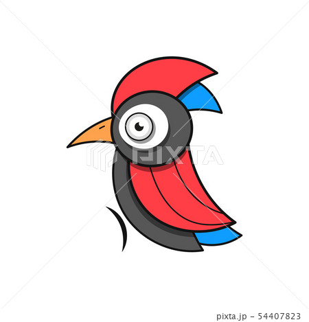 Woodpecker Bird Animal Abstract Vector Templateのイラスト素材