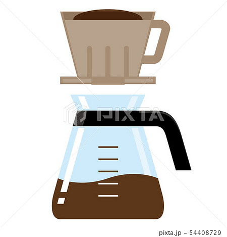 コーヒー関連のグッズのイラスト コーヒーメーカー ドリッパーのイラスト ベクターデータのイラスト素材 54408729 Pixta