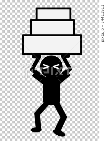 Person carrying a heavy load 54411911