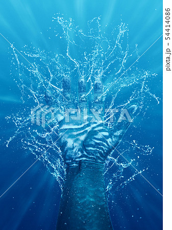 水中に沈む手のイラスト素材 54414086 Pixta