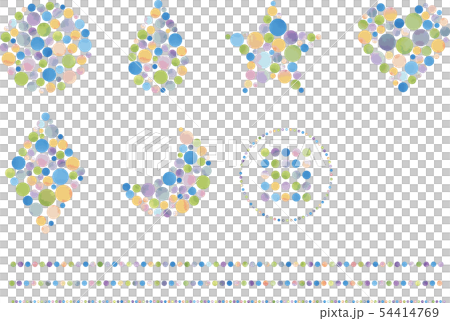 水彩風モザイクの水玉で素材ミックスのイラスト素材 54414769 Pixta
