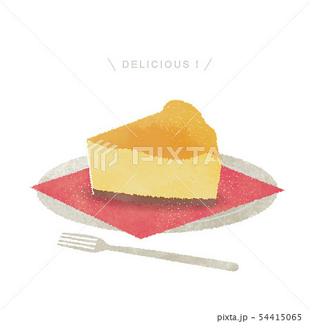 ベイクドチーズケーキのイラストのイラスト素材