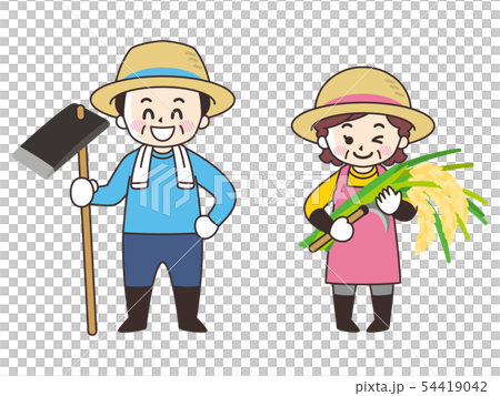 稲作農家の男女 54419042