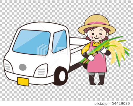 light truck and farmer woman stock illustration 54419089 pixta light truck and farmer woman stock