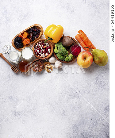 Products for healthy bowel. Food for gut Products for healthy bowel. Food for gut 54419105