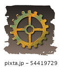 Rusty gear. Steampunk style. Vector icon. Illustra 54419729