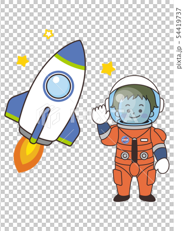 宇航員男子和火箭 54419737