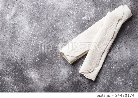 Armenian flat bread lavash on table 54420174